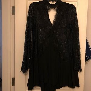 Long sleeve Secret Origins lace tunic dress